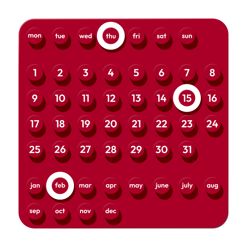 DAIMÉ Perpetual Calendar RED