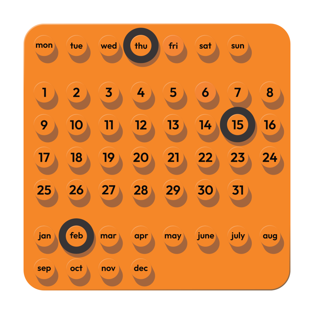 DAIMÉ Perpetual Calendar ORANGE