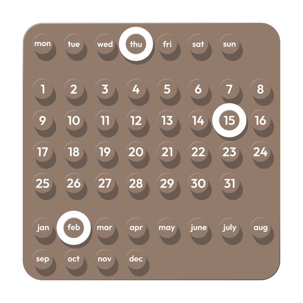 DAIMÉ Perpetual Calendar MOCHA